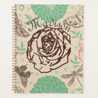 Jardin Vintage fleuri Rose personnalisé