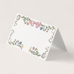 Jardin Whimsical Doodle Floral Place Card