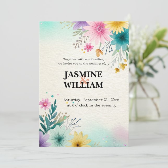 💐 Jardin Whimsical Invitation 🌿 💌 (Debout devant)