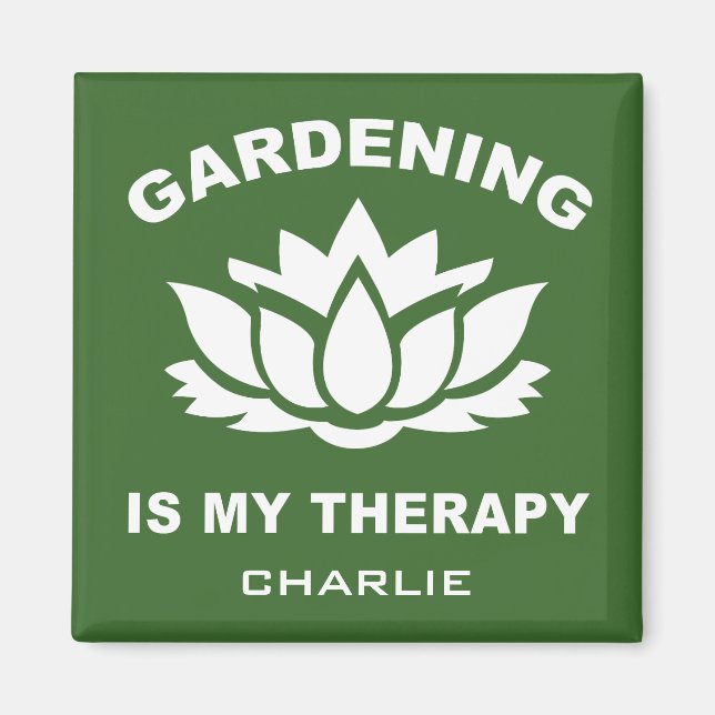 Jardinage nom personnalisé et aimant couleur (Devant)