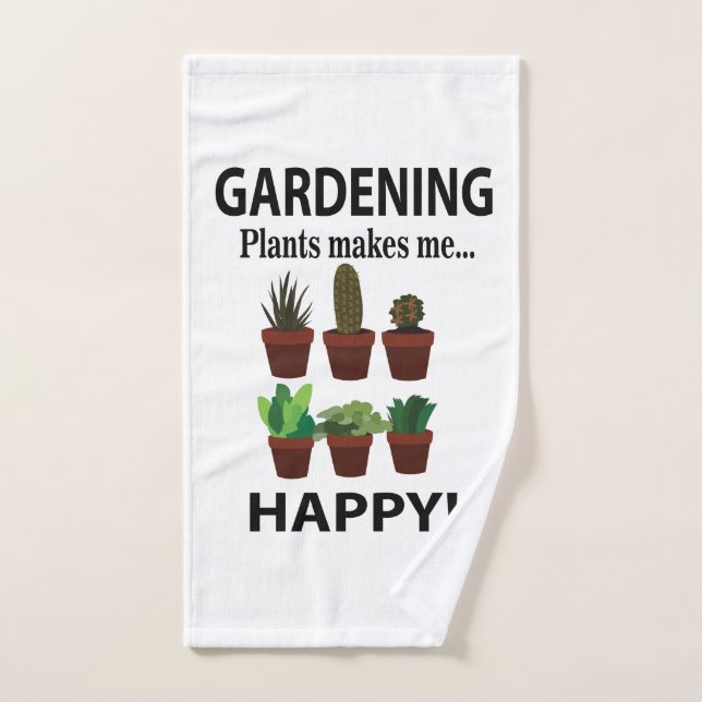Jardiner Plante Me Rend Joyeux Jardinage (Serviette à main)