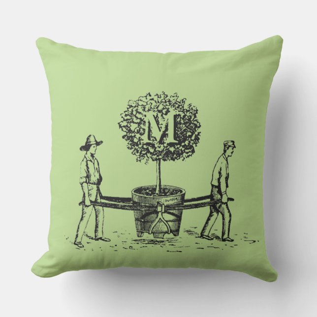 Jardiniers et arbre Monogramme Coussin extérieur 1 (Recto)