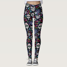 Jardins de bohémien de Dia De Los Muertos Leggings