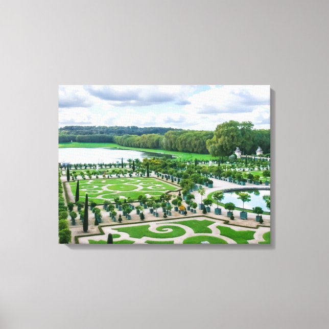 Jardins du château de Versailles vue toile imprimé (Recto)