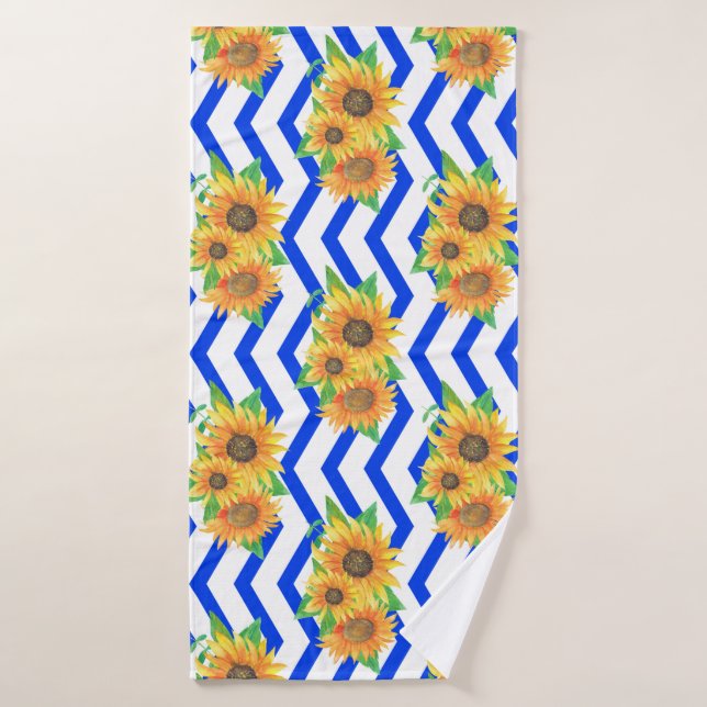 Jardins fleuris de tournesol (Serviette de bain)