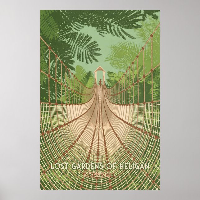 Jardins Perdus d'Heligan Affiche de voyage Cornoua (Devant)