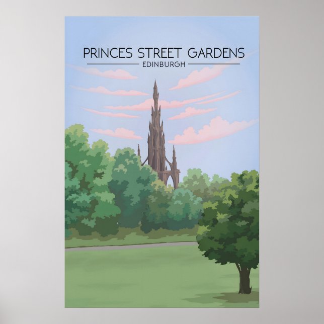 Jardins Princes Street Édimbourg Affiche de voyage (Devant)