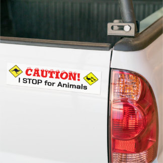 J'ARRÊTE pour les animaux Sticker pare-chocs
