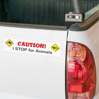 J'ARRÊTE pour les animaux Sticker pare-chocs