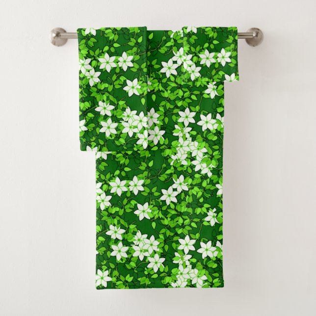 Jasmin Blanc Parmi Les Feuilles Verts (En situation)
