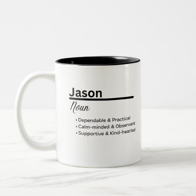 Jason Name Definition Mug | Personalized Boy Name  (Gauche)