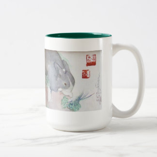 Jaspe la tasse à deux tons de lapin - vert