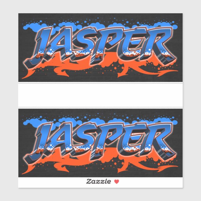 Jasper prénom nom graffiti autocollant sticker (Feuille)