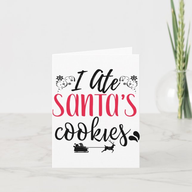 J'Ate Mangé Père Noël Cookies Carte de voeux (Devant)