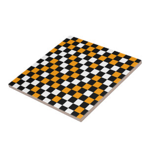 Jaune à carreaux noir et blanc