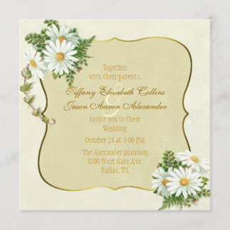 Jaune antique avec Faire-part de mariage de margue