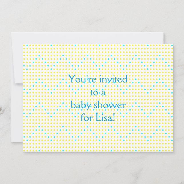 Jaune Aqua Chevron Dots Baby Shower Invitations (Devant)