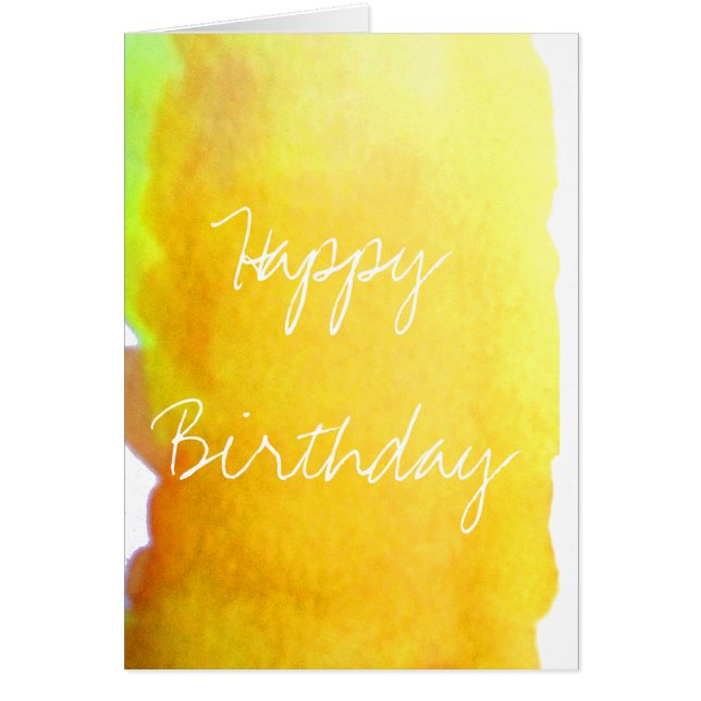 Jaune aquarelle mignonne arty créative anniversair (Devant)