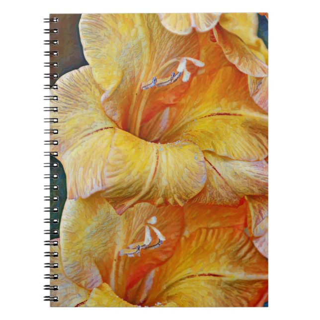 Jaune Artsy Gladiolus Carnet du Journal des Fleurs (Devant)