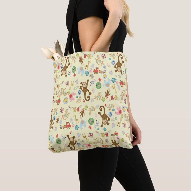 Jaune avec Sac fourre-tout de jouets pour bébés (De près)