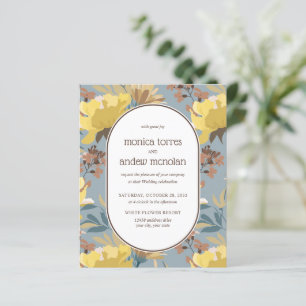 Jaune bleu Brown florale Vintage Mariage