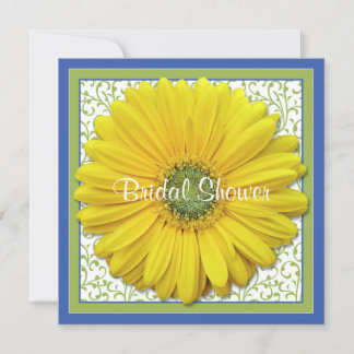 Jaune Bleu Vert Daisy Invitation à la douche nupti