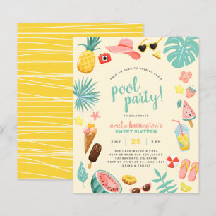Jaune Budget Pineappy Tropical Pool Party