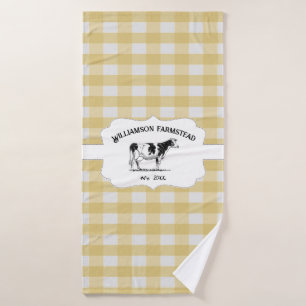 Jaune Buffalo Plaid Agritouriste Serviette de bain