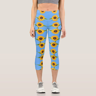 Jaune Capri Leggings de tournesol