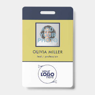 Jaune Chaud Douce - Badge ID Minimaliste