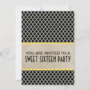 Jaune Chic Quatrefoil Sweet 16 Invitation