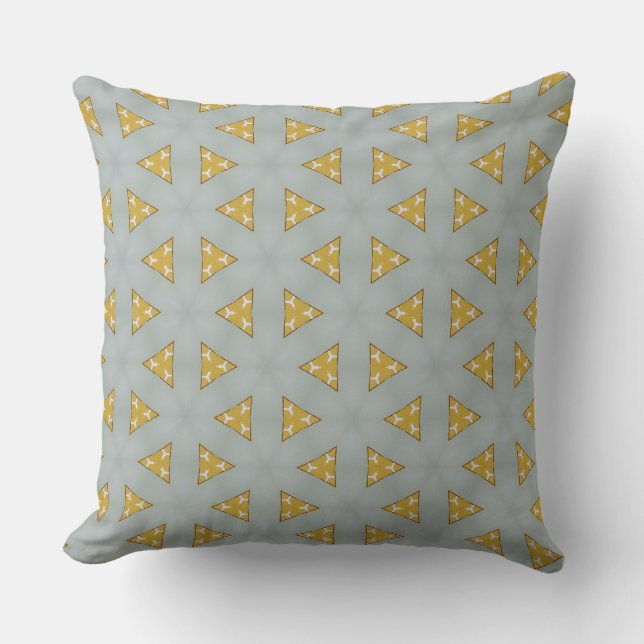 Jaune Chips Triangle Design Jeu Oreiller (Recto)