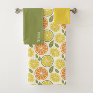 Jaune citron orange Motif nom blanc
