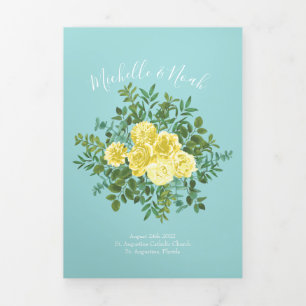 Jaune clair et Turquoise Aqua Rose Programmes de m