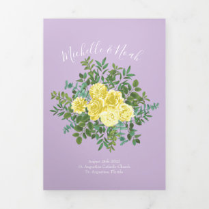 Jaune clair & Lilac Violet Rose Programmes de mari