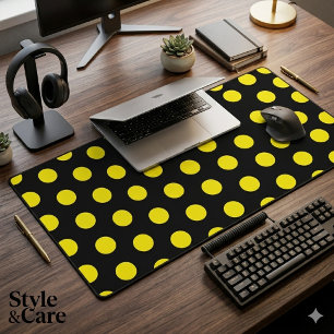 Jaune Clair Pointillé Élégant Noir Uni