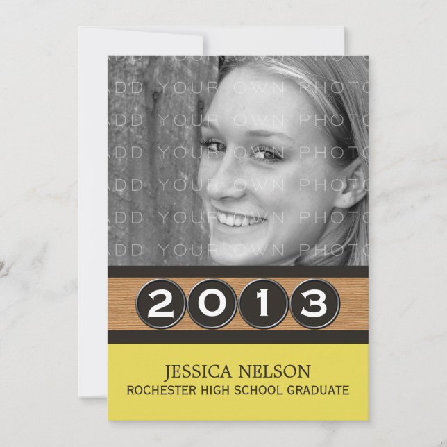 Jaune Classy Keys Graduation Invitation (Devant)