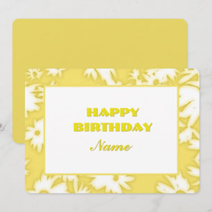 Jaune Couleur Me Marguerites Carte Anniversaire