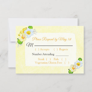 Jaune Daffodiles Floral Mariage carte RSVP