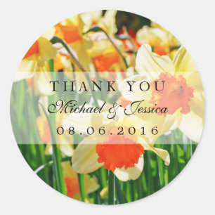 Jaune Daffodils Fleur Mariage Faveur Stickers
