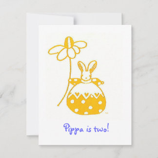 Jaune Daisy Bunny invitation anniversaire
