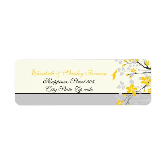 Jaune de branche de magnolia, étiquette fait sur