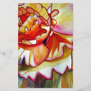 Jaune de la fleur de Begonia aquarelle art origina