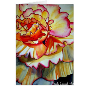 Jaune de la fleur de Begonia aquarelle art origina