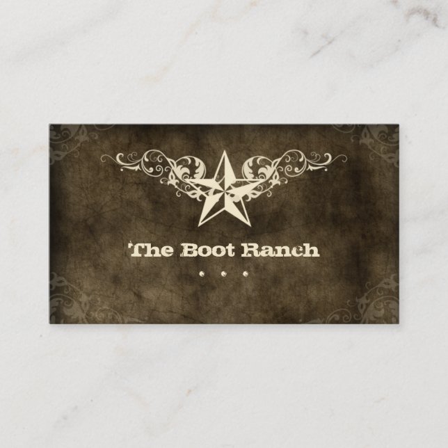 Jaune de suède de brun de carte de visite d'étoile (Devant)