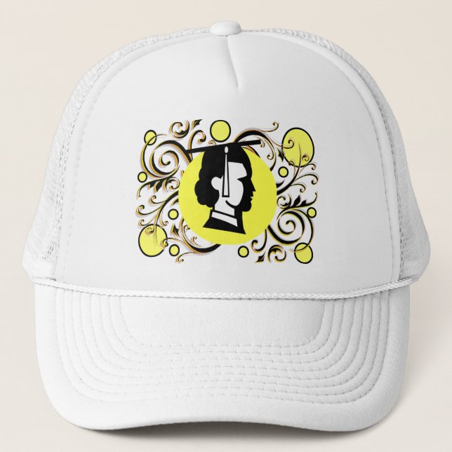 Jaune Dot Flourish Casquette (Devant)