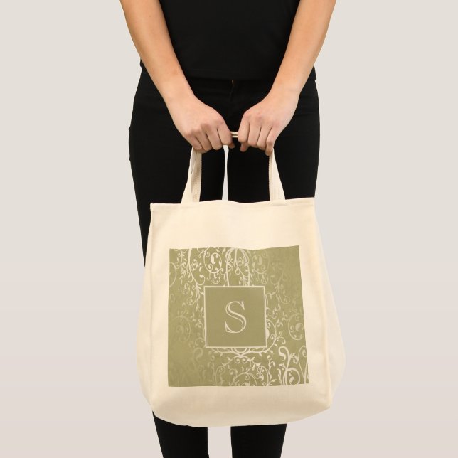 Jaune Élégant Sac fourre-tout Monogramme (Devant (produit))