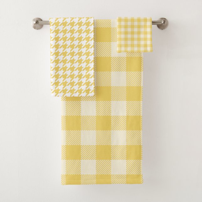 Jaune En vichy Plaid et Houndstooth (En situation)