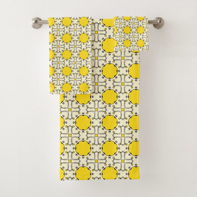 Jaune et blanc à motif géométrique  (En situation)