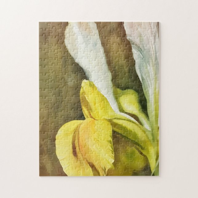 Jaune et blanc Hollandais Iris Art Puzzle (Vertical)
